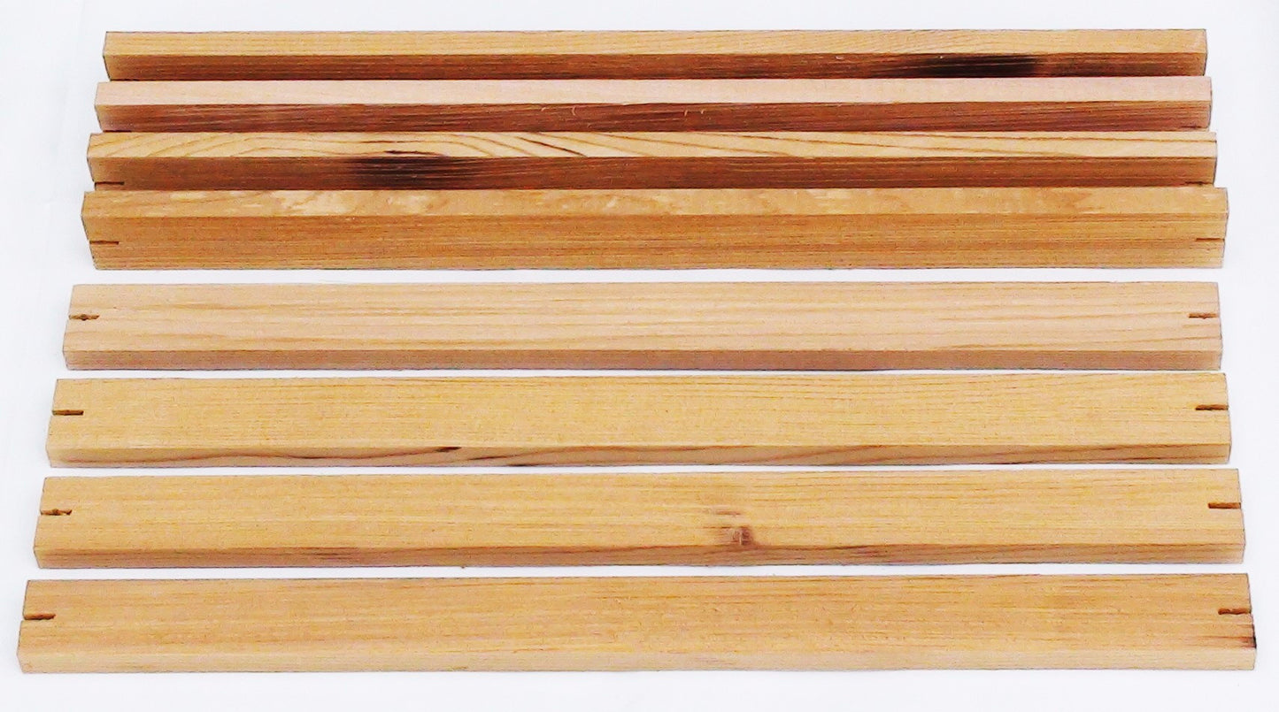 Warré Hive Top-bars without Wax Starter-strips - Copyrights RebelBees 2016