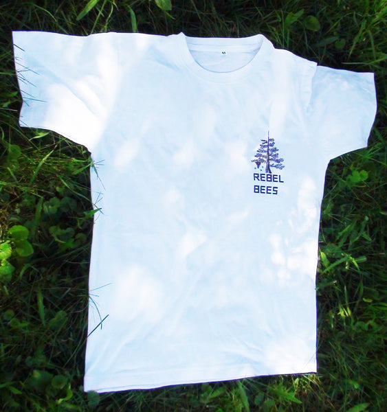 RebelBees White T-shirt - Copyrights RebelBees 2016